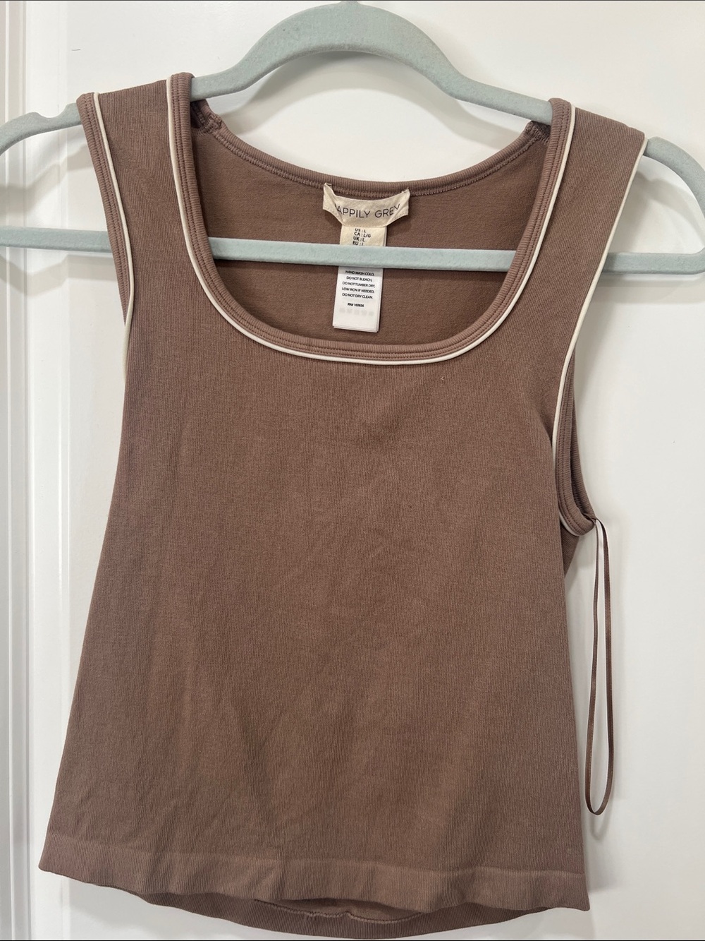 Happily Grey Women's Brown Tank Top with Contrast Trim